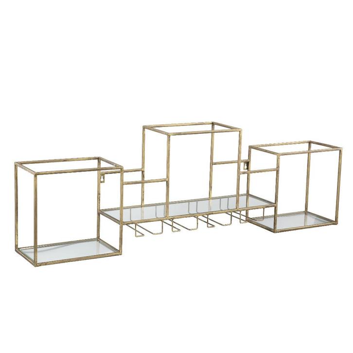 WANDREK metaal goudkleurig voor glazen en flessen 117 cm, Huis en Inrichting, Woonaccessoires | Wandplanken en Boekenplanken, Nieuw