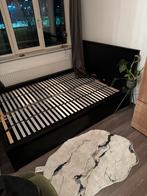 IKEA Malm bed 140x200 met lades en lattenbodems, Gebruikt, Zwart, Twijfelaar, 200 cm