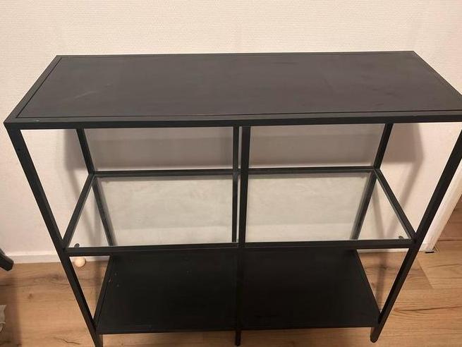 IKEA Dressoir/TV Kast glas/metaal, Huis en Inrichting, Kasten | Vitrinekasten, Gebruikt, Minder dan 100 cm, 50 tot 100 cm, 25 tot 50 cm
