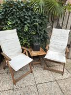 Tuinset: Tafel, 2 stoelen & 2 bijzettafels, Ophalen, Gebruikt, Hout, Inklapbaar