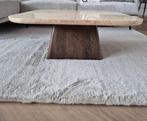 Eleonora salontafel 80x80cm "Travetin + mangohout", Huis en Inrichting, Tafels | Salontafels, Ophalen, 50 tot 100 cm, Vierkant