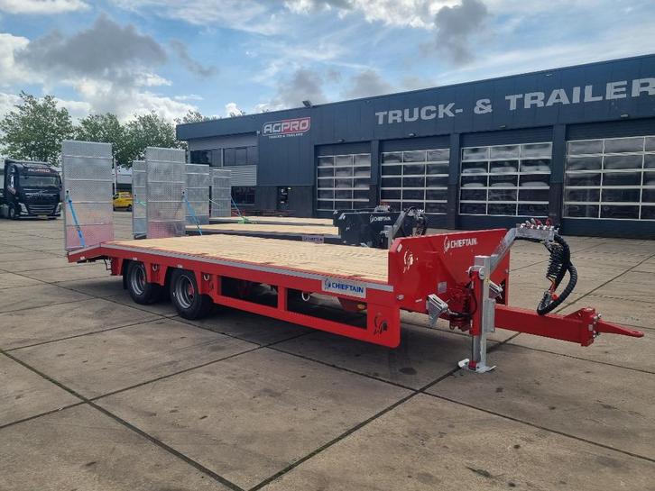 Dieplader/oprij aanhanger langzaamverkeer 2 en 3 assig, Zakelijke goederen, Agrarisch | Werktuigen, Akkerbouw, Bollenteelt, Boomteelt