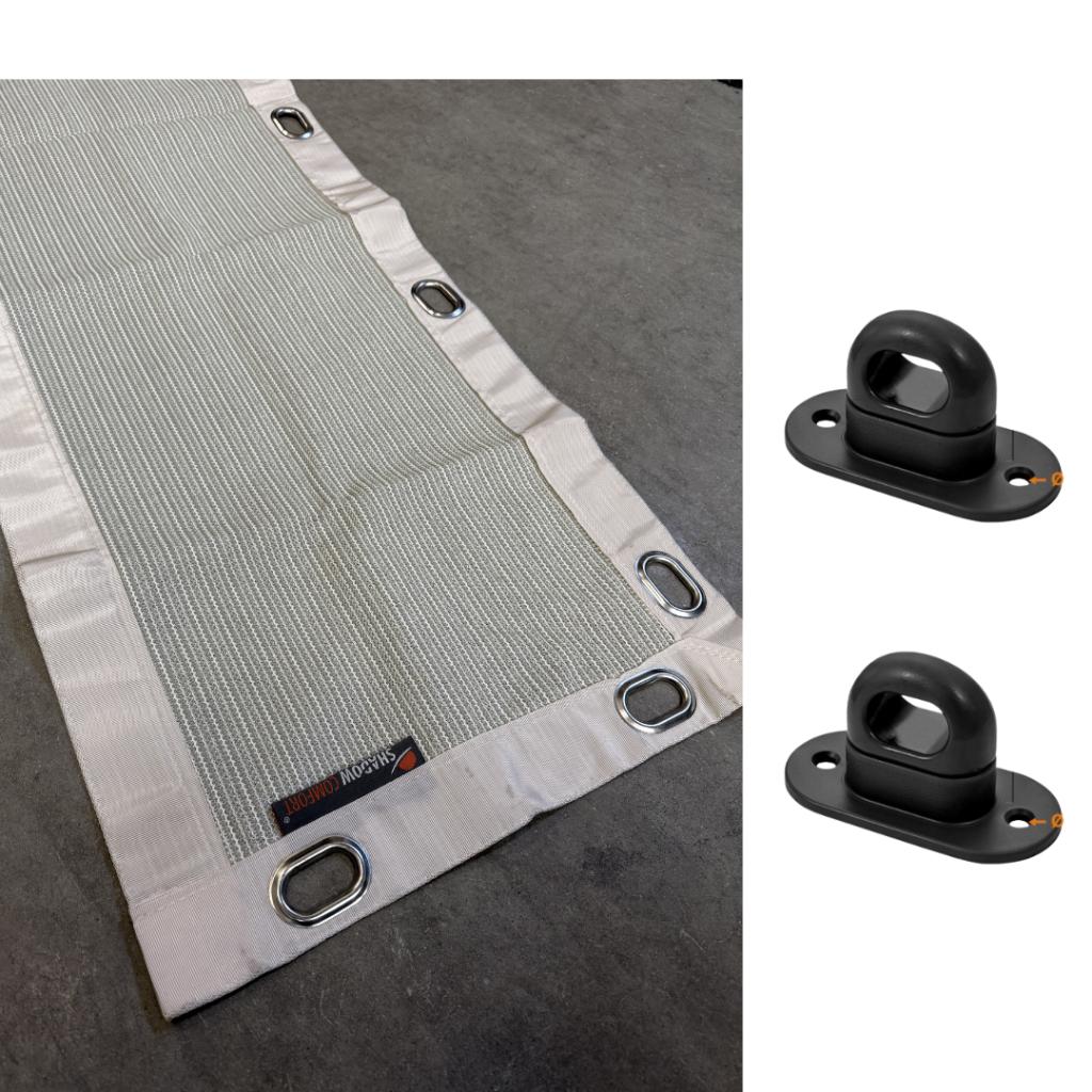 Schaduwdoek 220 x 45 cm – beige – incl. patentbeugels, Tuin en Terras, Schaduwdoeken, Nieuw, Ophalen of Verzenden