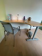 Galant Ikea hoek bureau, beukenfineer en zilverenkl. poten, Ophalen, Gebruikt, Bureau