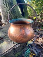 Antieke Koperen Heksenketeltje met IJzeren Beugel, Antiek en Kunst, Antiek | Koper en Brons, Ophalen of Verzenden, Koper