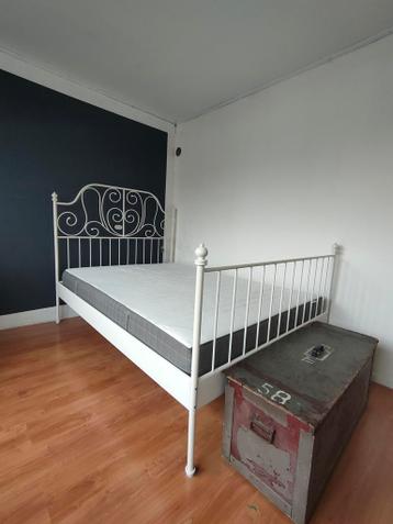 Leirvik Ikea - wit metalen bedframe - 140x200cm - afbeelding 2