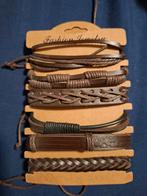 Leren Armbanden Set - Stijlvolle Accessoires, Sieraden, Tassen en Uiterlijk, Armbanden, Ophalen of Verzenden, Nieuw, Bruin, Leer