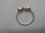 Zilveren Infinity ring met steentjes maat krap 16 nr.308, Verzenden, Dame, Zilver, Zilver