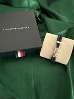 Exclusieve Tommy Hilfiger Armband – Zwart Dubbel Leer met Lu, Verzenden, Zo goed als nieuw, Zwart, Leer
