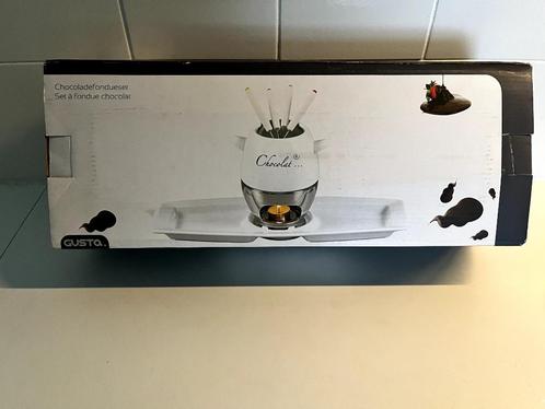 Chocolade (kaas) fondue set 7-delig Gusta voor 1-4 personen, Witgoed en Apparatuur, Fonduesets, Zo goed als nieuw, Fondueset, Waxinelicht