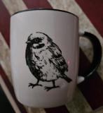 Mok met vogelprint, Huis en Inrichting, Keramiek, Ophalen of Verzenden, Zo goed als nieuw, Overige stijlen