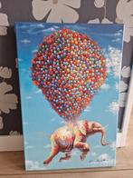Schilderij vliegende olifant 40x60 cm, Minder dan 50 cm, Schilderij, Zo goed als nieuw, 50 tot 75 cm