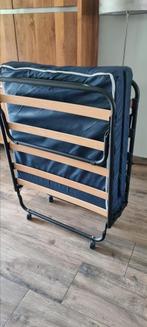 1 persoons opklapbed 80 cm x 2 m met blauw matras, Huis en Inrichting, Ophalen, Eenpersoons, Zo goed als nieuw, 80 cm