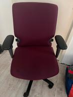 Paarse ergonomische bureatsoel mwt wieltjes, Ophalen, Zo goed als nieuw