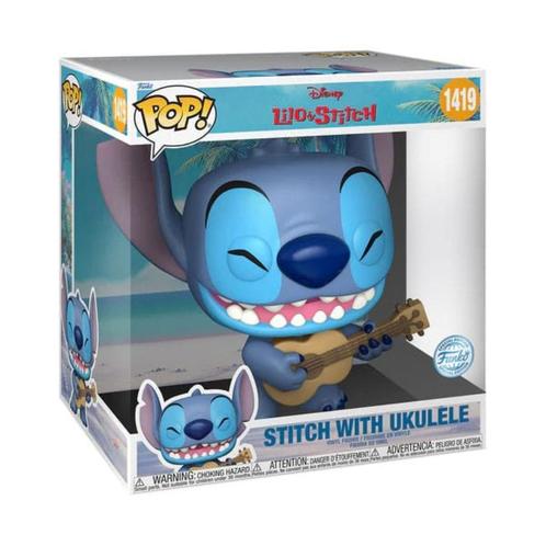 Lilo & Stitch Super Sized POP! Games Stitch w/Uke 25 cm, Verzamelen, Disney, Nieuw, Beeldje of Figuurtje, Overige figuren, Ophalen of Verzenden