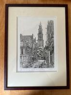 Westertoren Amsterdam, Litho 45/100, Ingelijst, Info Welkom, Antiek en Kunst, Ophalen of Verzenden