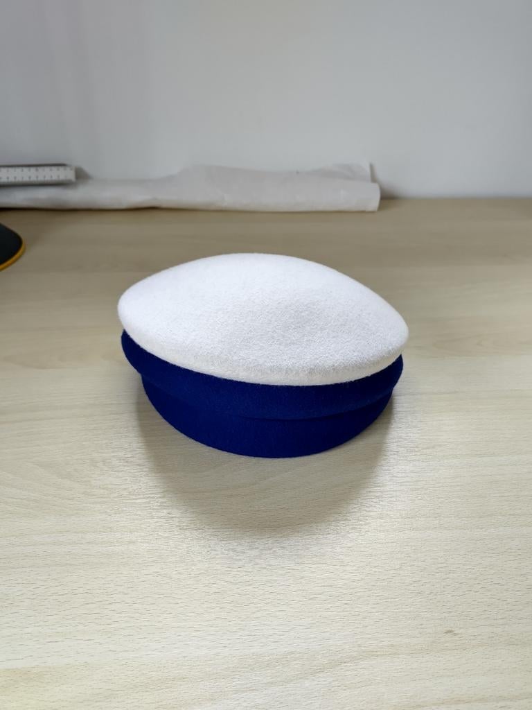 Mooie kwaliteit dophoed, wit en helderblauw, Ophalen of Verzenden