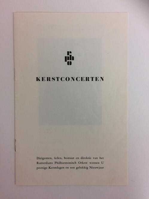 programma Rotterdams Philharmonisch Orkest Kerstconcert 1971, Verzamelen, Muziek, Artiesten en Beroemdheden, Gebruikt, Overige typen