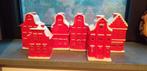 Set van 6 rode Postcodeloterij huisjes voor waxinelichtje, Huis en Inrichting, Woonaccessoires | Kandelaars en Kaarsen, Ophalen