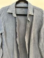 Leuk blauw linnen overhemd Zara heren small medium s m, Zara, Halswijdte 39/40 (M), Gedragen, Verzenden