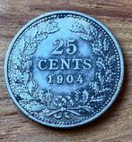 nette 25 cent 1904 Wilhelmina, Ophalen, Zilver, 25 cent, Koningin Wilhelmina