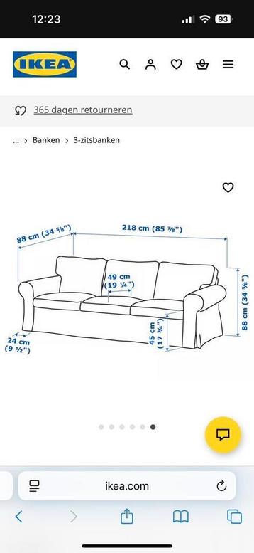 Ektorp ( ikea ) bank- 3 zits- - afbeelding 4