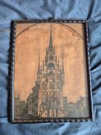 Oude prent van stadhuis met lijst, Ophalen of Verzenden