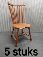 Vintage brocante houten stoel stoelen Eetkamerstoelen, Vijf, Zes of meer stoelen, Vintage design Mid Century jaren 50 60 eetkamerstoelen