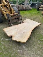 Eiken houten tafelblad, massief, boomrand, uniek stuk, Doe-het-zelf en Verbouw, Ophalen, Eiken, Nieuw, 200 tot 250 cm