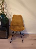 Okergele velvet stoel, Ophalen, Zo goed als nieuw, Eén