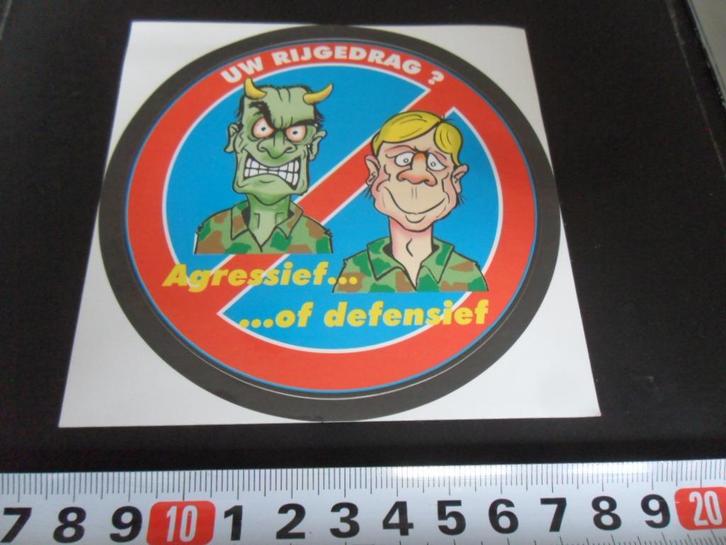 sticker Leger uw rijgedrag ?  Agressief ..... of defensief, Verzamelen, Stickers, Zo goed als nieuw, Ophalen