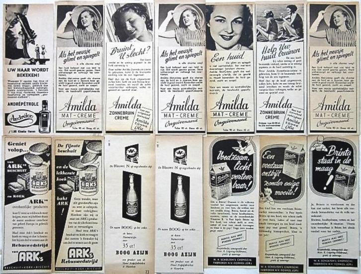 196 vintage advertenties reclames 1949-1950, Verzamelen, Merken en Reclamevoorwerpen, Gebruikt, Overige typen, Ophalen of Verzenden