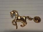 Goud verguld, paard met strass, Swarovski, Ophalen of Verzenden, Goud, Overige materialen, Met strass