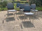 eettafel stoelen vintage retro plywood leuning €25 p/s, Kunststof, Gebruikt, Midcentury vintage retro jaren 70-80 space age plywood