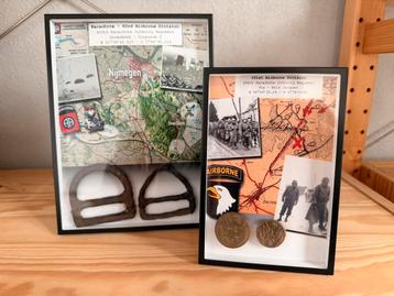 2 displays parachute gespen en US knopen bastogne beschikbaar voor biedingen