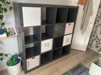 Grote grijze kast met vakken KALLAX, Ophalen, Overige materialen, Gebruikt, 100 tot 150 cm