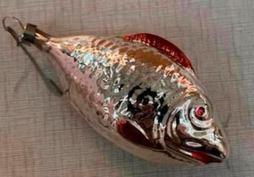 Kerstbal erg mooi echte oude glazen vis goede staat 35 euro, Diversen, Kerst, Ophalen of Verzenden