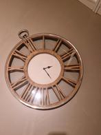 PTMD wandklok hout en chroom 60 cm, Huis en Inrichting, Woonaccessoires | Klokken, Ophalen of Verzenden, Gebruikt, Wandklok