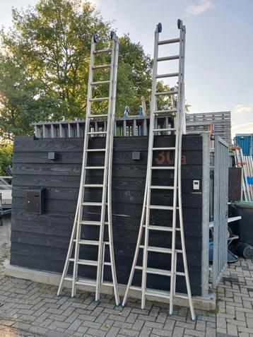 2 delige ladders 2x14 treden merk Solide lengte 6.5 meter beschikbaar voor biedingen