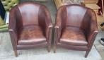 2 klassieke Chesterfield club fauteuils leer + BEZORGING!!, Huis en Inrichting, Fauteuils, Gebruikt, ., Chesterfield, Ophalen of Verzenden