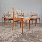 6x vintage jaren 60 - 70 Deense eetkamerstoel teak, Ophalen, Hout, Gebruikt, Overige kleuren