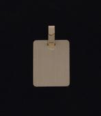 Nieuwe 14k gouden graveer naam plaat ketting hanger unisex, Nieuw, Ophalen of Verzenden, Met edelsteen, Info@voordeelsieraden.nl