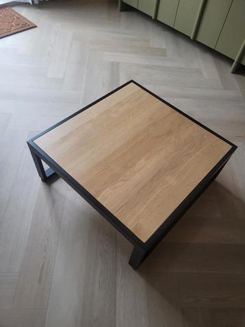 Industriële salontafel - Eiken blad, stalen frame beschikbaar voor biedingen