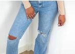 Redial straight jeans met scheuren RD1886, Kleding | Dames, Spijkerbroeken en Jeans, Ophalen of Verzenden, Zo goed als nieuw, Blauw