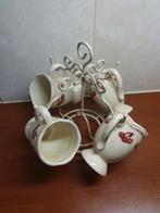 brocante rekje met 4 mokken, Antiek en Kunst, Curiosa en Brocante, Ophalen of Verzenden