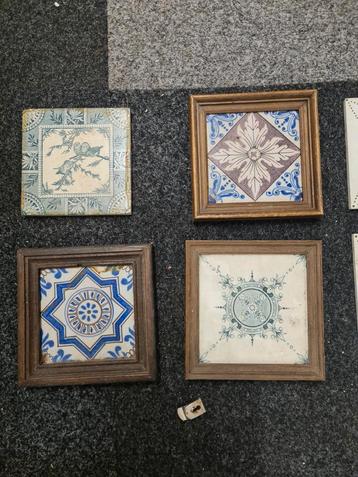 Oude Antieke Tegeltjes, tegels, Delftsblauw beschikbaar voor biedingen
