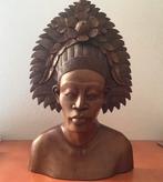 Prachtige Indische mannen buste ,houtsnijwerk, Antiek en Kunst, Ophalen