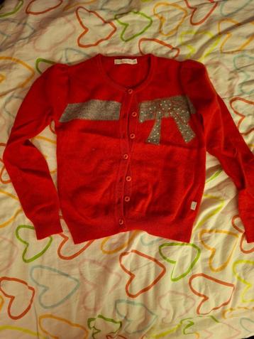 rood warm vest met strik Blue bay maat 140 beschikbaar voor biedingen