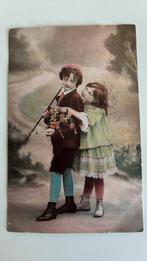 Kinderen. Jongen met wandelstok, meisje. Verliefd.1908, Verzamelen, Ophalen of Verzenden, Voor 1920, Kinderen