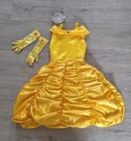 Prachtige Belle jurk prinsessenjurk + kroontje, handschoenen, Meisje, 134 t/m 140, Ophalen of Verzenden, Zo goed als nieuw